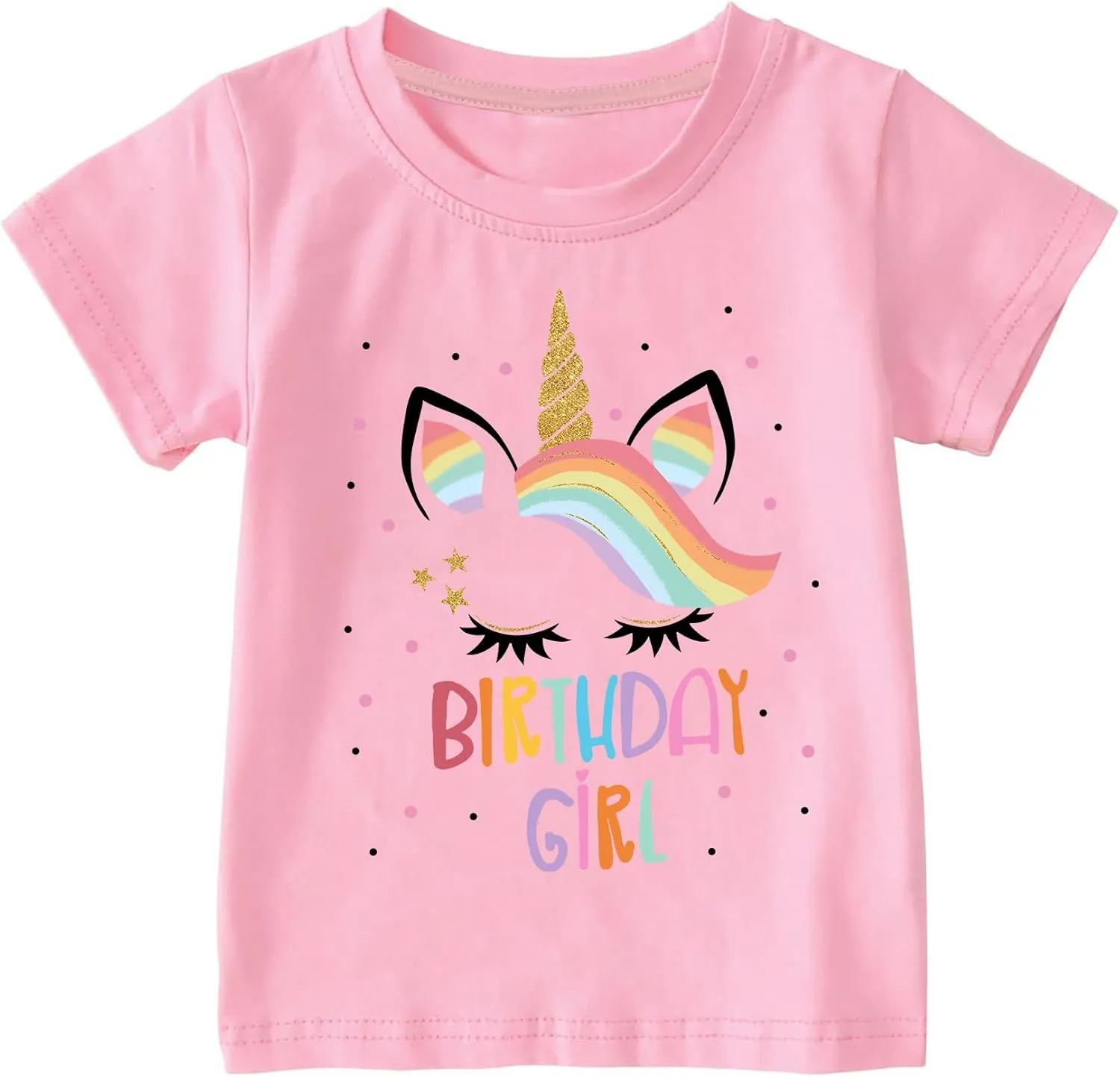 Birthday Girl Shirt 2nd 3rd 4th 5th 6th 7th Girls Birthday T-Shirts Toddler Mermaid Unicorn Cotton Short Sleeve Tee Tops