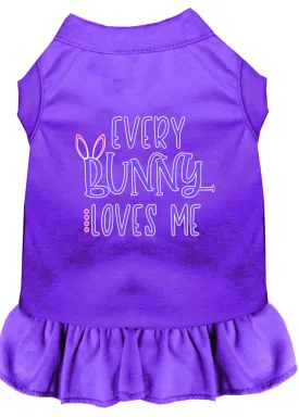 Every Bunny Loves Me Screen Print Dog Dress Purple Xl (16)