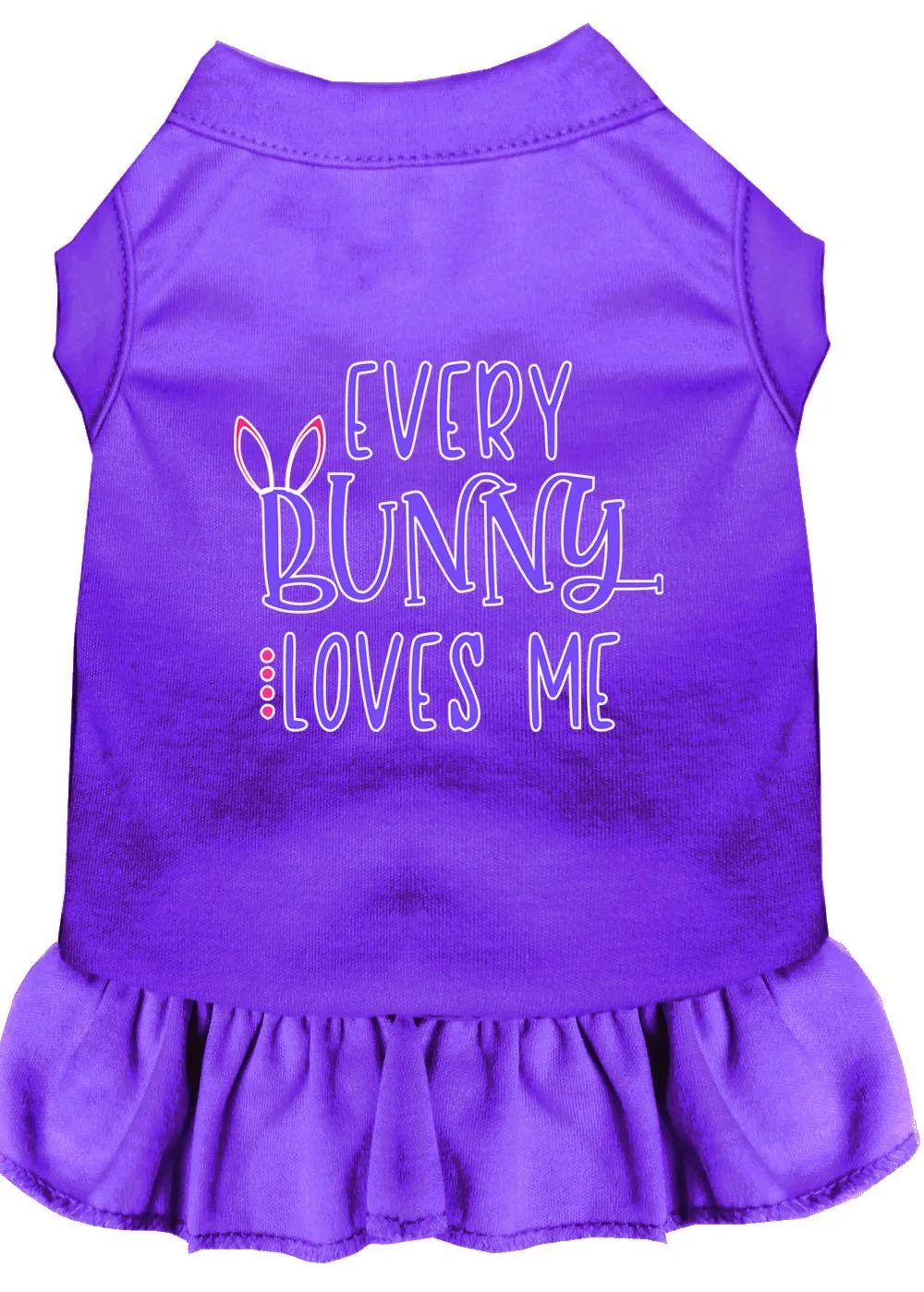 Every Bunny Loves Me Screen Print Dog Dress Purple Xl (16)
