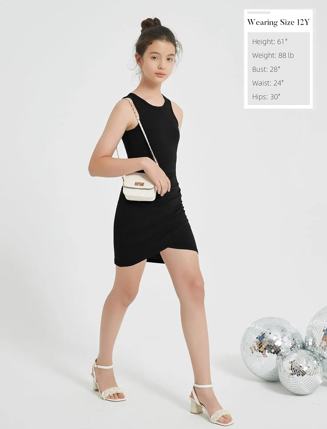 EXARUS Girls Bodycon Ruched Dresses Short Tight Plain Wrapped Fitted Sleeveless Tank Party Casual Mini Dress