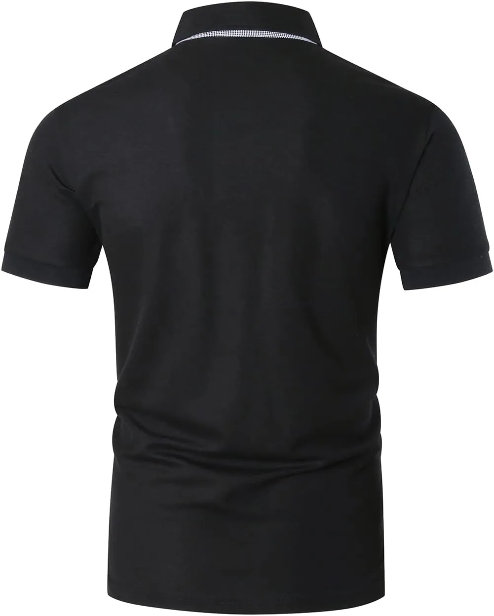 GHYUGR Men's Polo Shirts Short Sleeve Slim Fit Polo Casual Plaid Splice T-Shirts