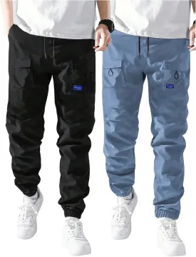 GORGLITTER Boy's Cargo Pants 2 Piece Elastic Waist Hiking Pants Joggers with Pockets