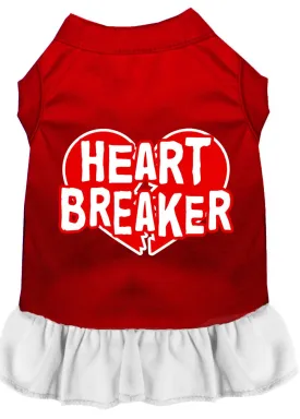 Heart Breaker Screen Print Dress Red With White Sm (10)