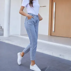 High Waisted 3/4 Boyfriend Jeans