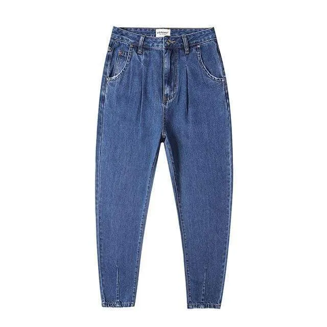 High Waisted 3/4 Boyfriend Jeans