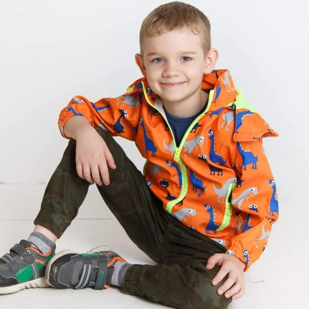 HZXVic Toddler Boys Raincoat Waterproof,Lightweight Kids Rain Poncho Jacket Windbreaker Outwear Coat