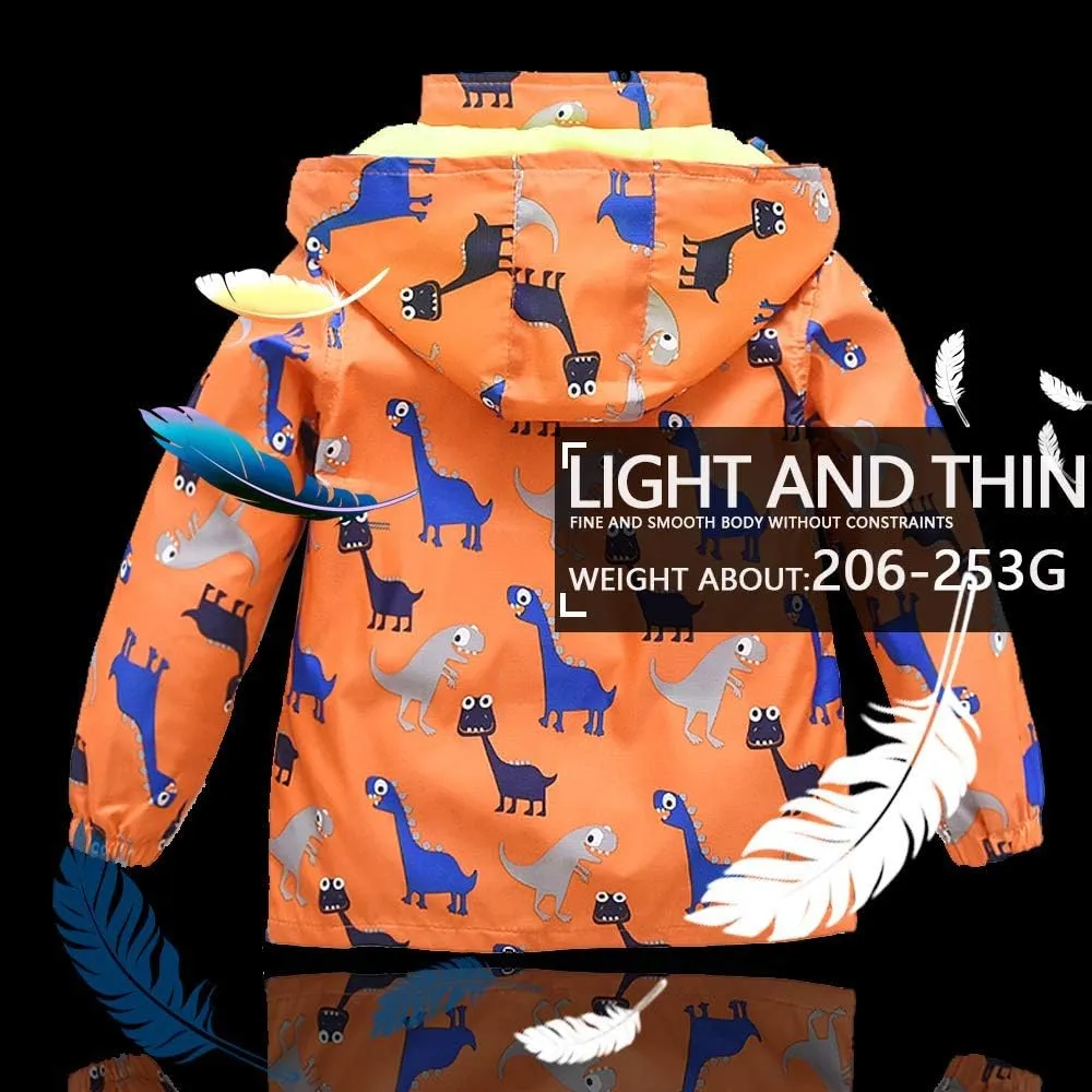 HZXVic Toddler Boys Raincoat Waterproof,Lightweight Kids Rain Poncho Jacket Windbreaker Outwear Coat
