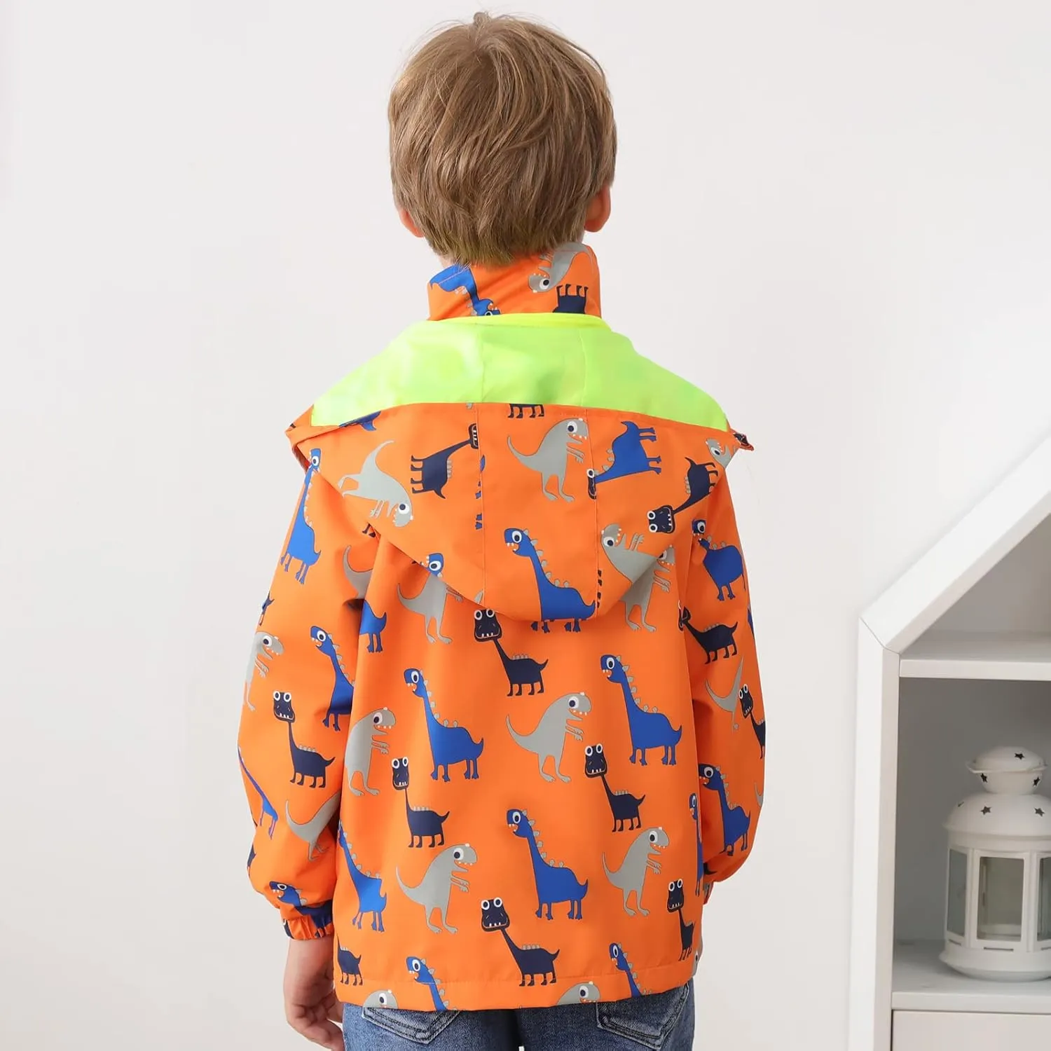 HZXVic Toddler Boys Raincoat Waterproof,Lightweight Kids Rain Poncho Jacket Windbreaker Outwear Coat