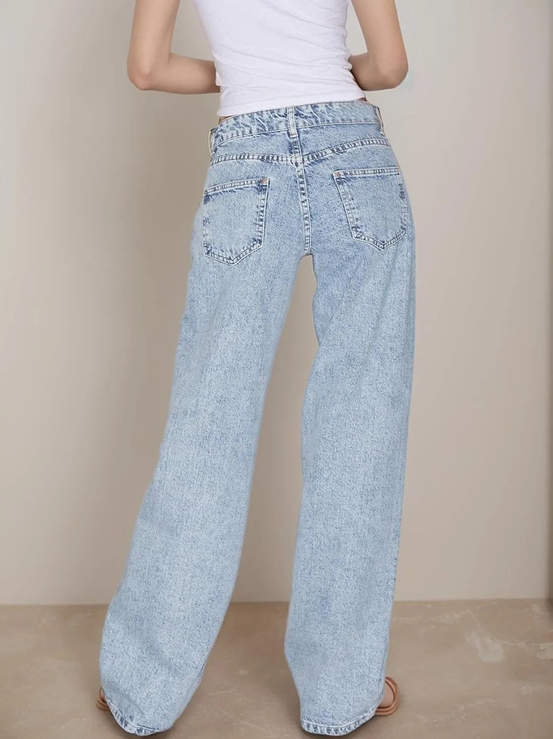 Low Rise Baggy Jeans for Women Y2K Low Waisted Straight Leg Trendy Bootcut Jeans Teen Girls Casual Loose Fit Boyfriend Jeans