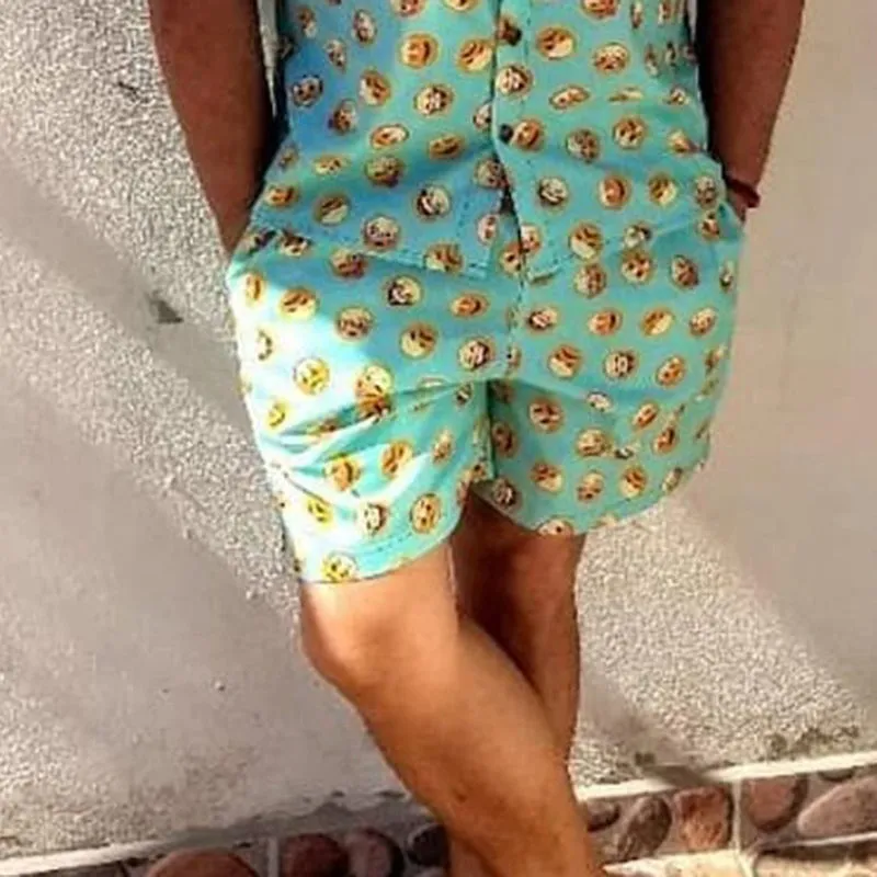 Men Floral Print Two-Piece Set
