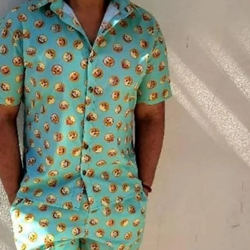 Men Floral Print Two-Piece Set