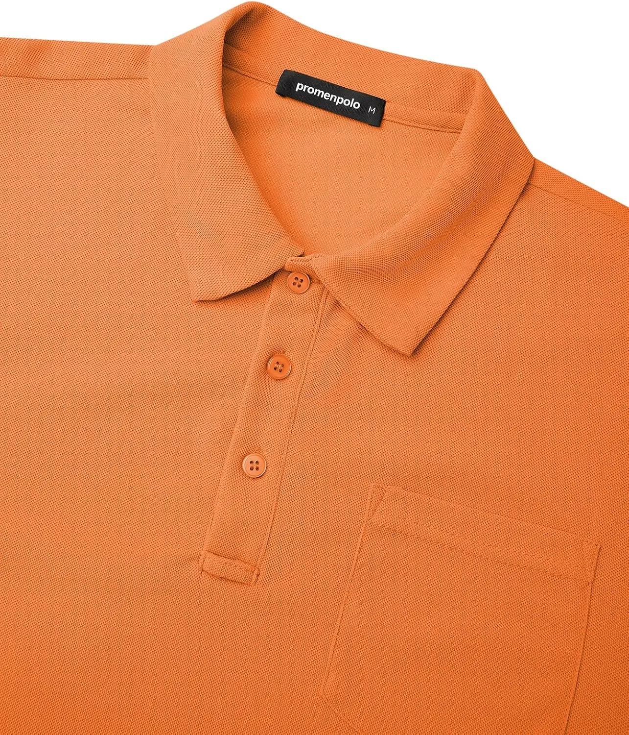 Men's Classic Long Sleeve Polo Shirts Casual Solid Golf Shirts with Pocket