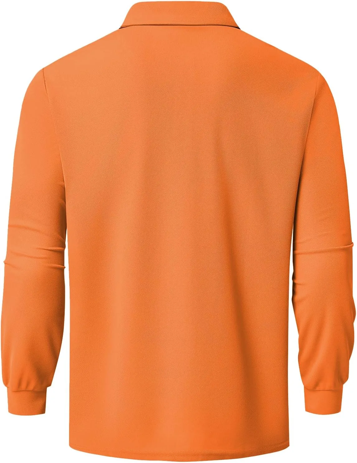 Men's Classic Long Sleeve Polo Shirts Casual Solid Golf Shirts with Pocket