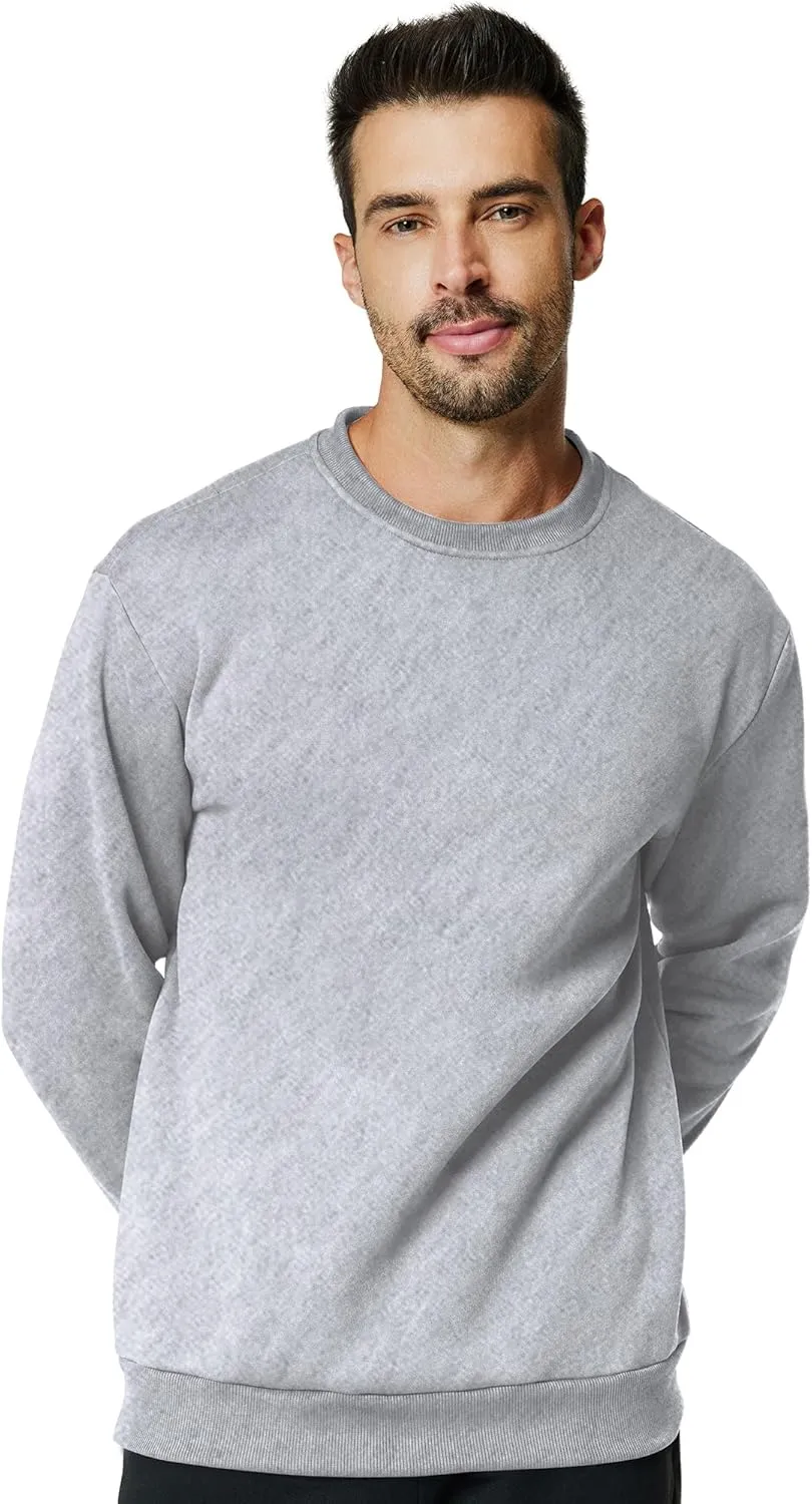 Men's Crewneck Sweatshirt Casual Long Sleeve Sweat Shirts Athletic Fleece Basic Pullover Shirts