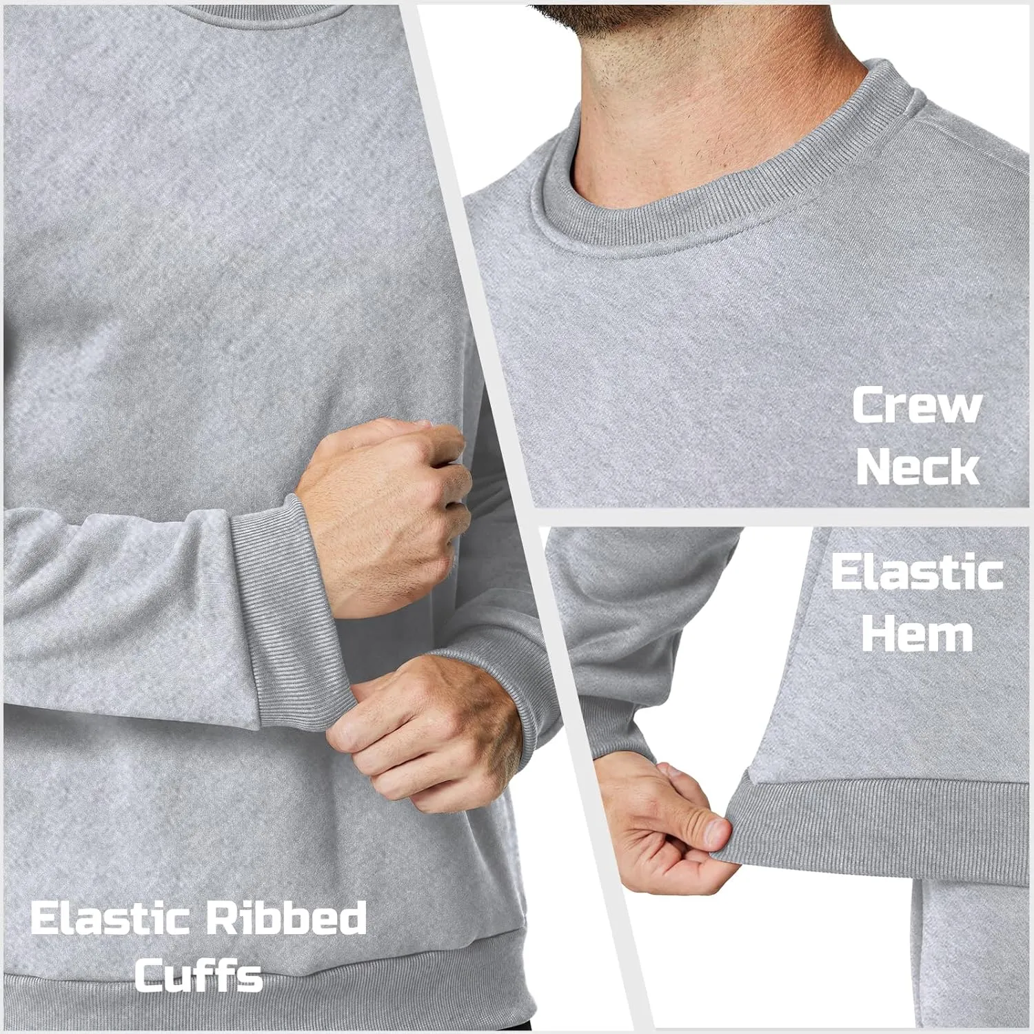 Men's Crewneck Sweatshirt Casual Long Sleeve Sweat Shirts Athletic Fleece Basic Pullover Shirts