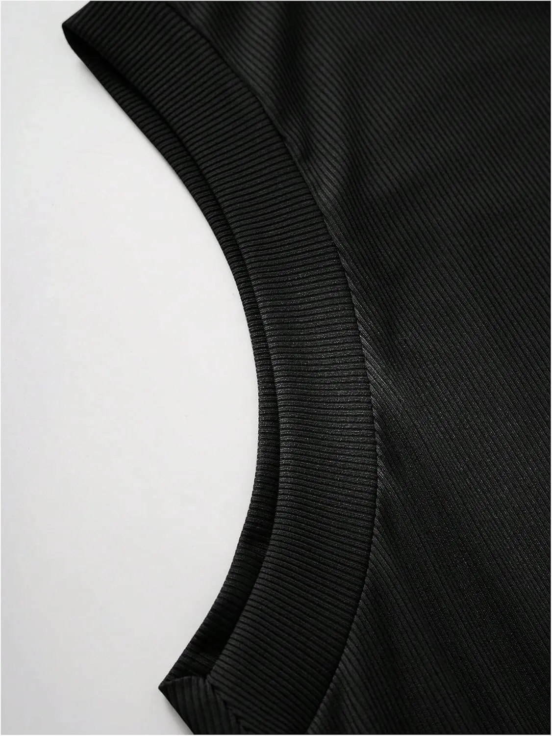Men's Mock Turtleneck Tank Tops Ribbed Knit Slim Fit Sleeveless Shirts Casual Basic Tee Shirts
