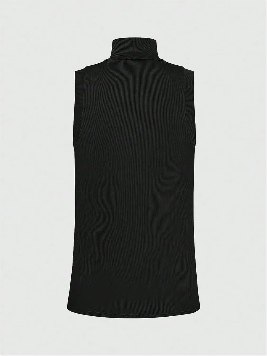 Men's Mock Turtleneck Tank Tops Ribbed Knit Slim Fit Sleeveless Shirts Casual Basic Tee Shirts