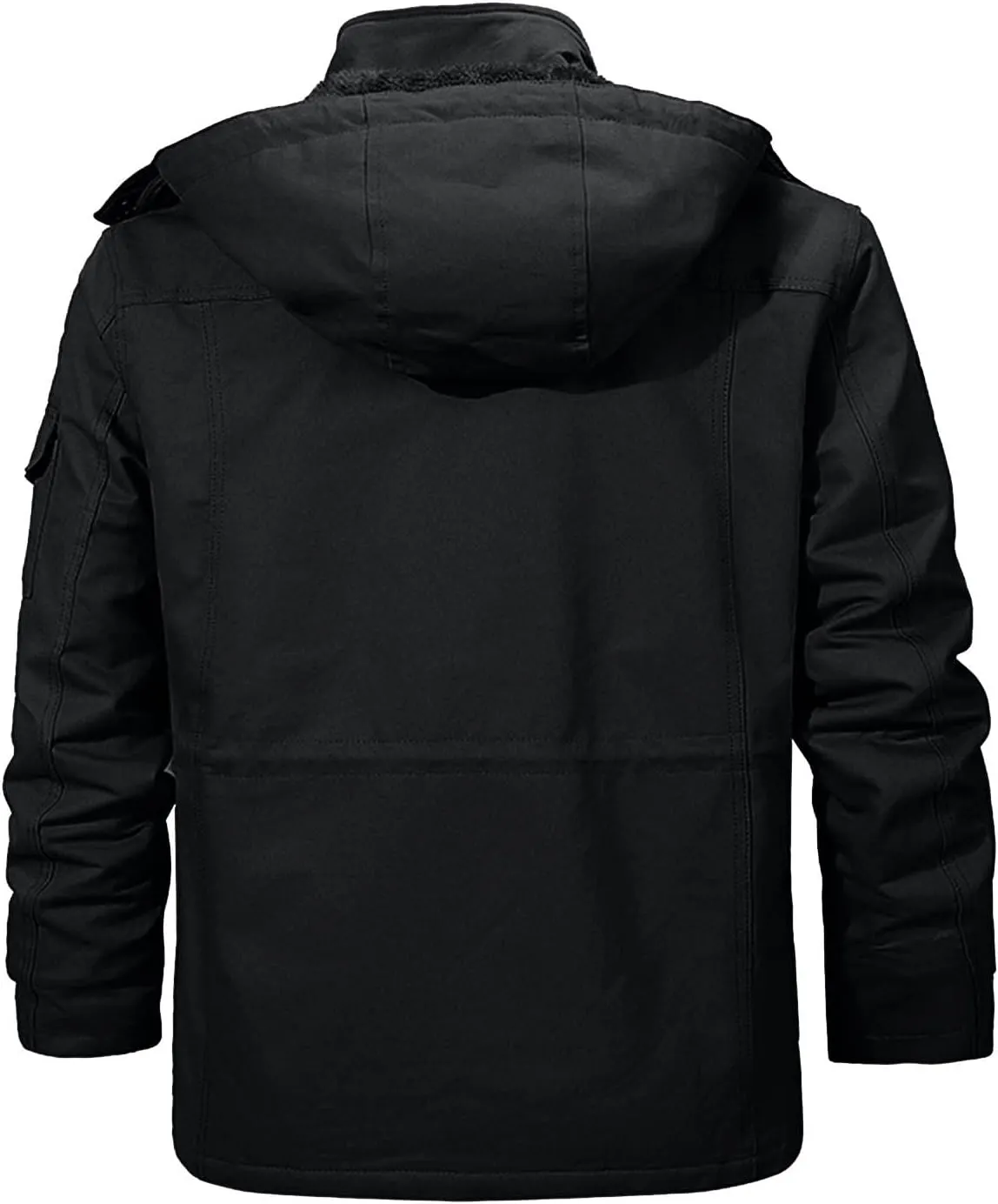 Men's Warm Winter Coats,Sherpa Lined Windproof Thicken Ski Snow Jacket Full Zip Hooded Parka Overcoat with Pocket