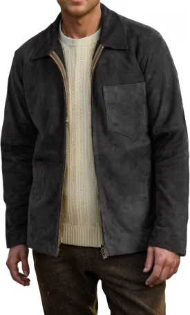Men's Work Jacket Fashion Zipper Faux Suede Leather Bomber Jacket for Men Spring Fall Winter Coat Jackets