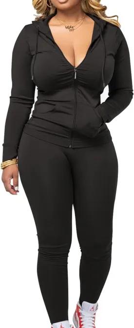 Mrskoala Two Piece Outfits for Women Jogger Sets Workout Sweat Suits Tracksuit Pants Set