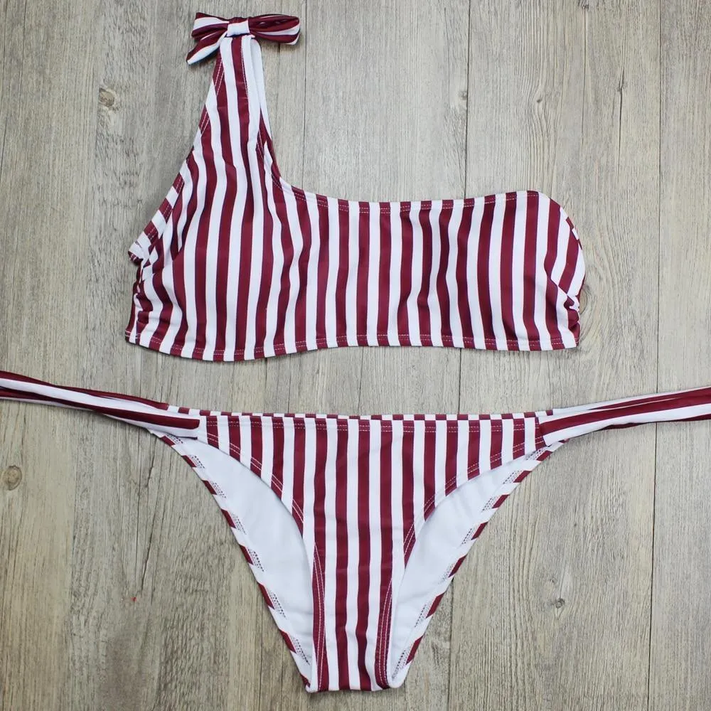 One Shoulder Bikini Swimwear Women Bikini Set Bathing Suit swim