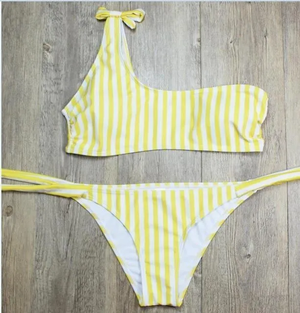 One Shoulder Bikini Swimwear Women Bikini Set Bathing Suit swim
