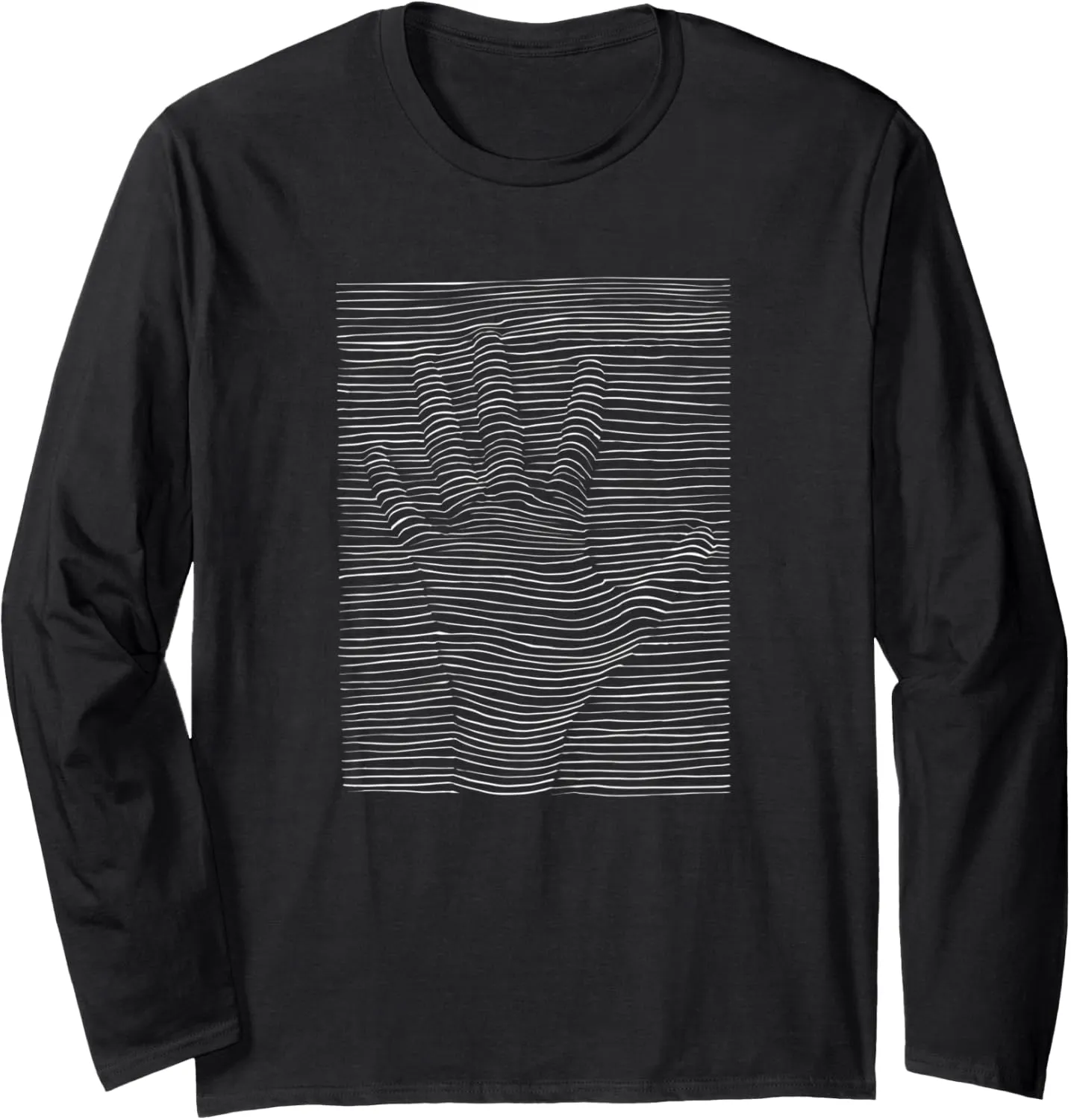 Optical Illusion Hand Minimalist Aesthetic Abstract Art Long Sleeve T-Shirt