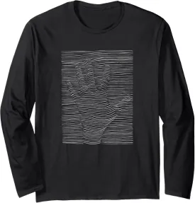 Optical Illusion Hand Minimalist Aesthetic Abstract Art Long Sleeve T-Shirt