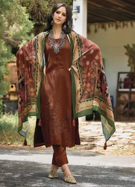 Pure Pashmina Unstitched Women Winter Suit Dress Materials