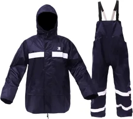 Rain Suits for Men Women Waterproof Fishing Rain Jacket Bib Pants Lightweight Reflective 3-Piece Rain Gear