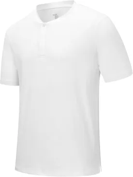 Rdruko Men's Golf Shirts Collarless Henley Dry Fit Athletic Casual Performance Blade Lightweight Polo T Shirts