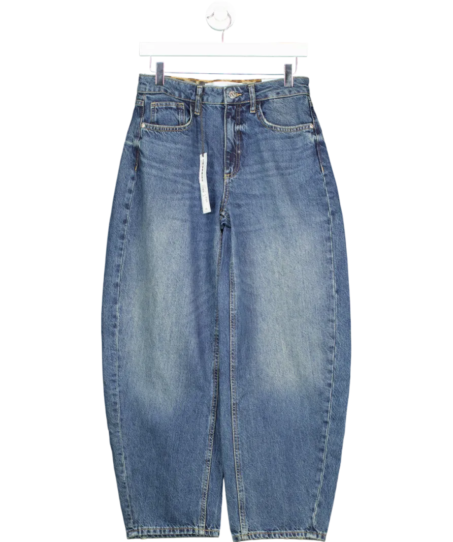 River Island Blue Barrel Jeans - Regular Length UK 6