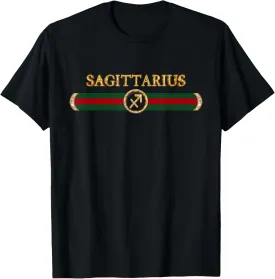 Sagittarius Zodiac Sign Golden Astrology Horoscope Birthday T-Shirt