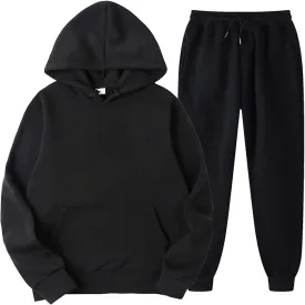 Tracksuit 2 Piece Autumn Winter Solid Casual Jogger Gym Sport Pocket Long Sleeve Sweatsuit Hoodies and Sweatpant Set