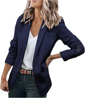 Womens Casual Blazers Open Front Long Sleeve Work Office Suit Jackets Blazer Plus Size Autumn Winter Outwears