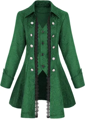 Women's Renaissance Gothic coat medieval pirate steampunk vest jacket