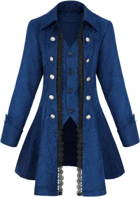 Women's Renaissance Gothic coat medieval pirate steampunk vest jacket